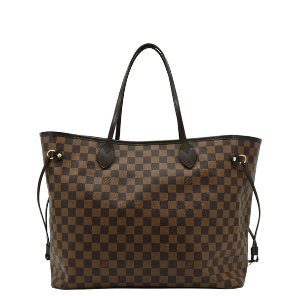 LOUIS VUITTON Neverfull GM Damier Ebene Tote Bag Brown