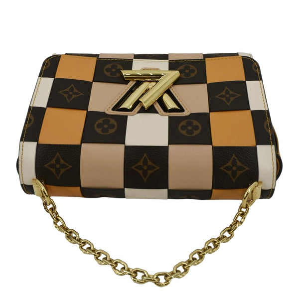 Louis Vuitton Twist MM Monogram Check Leather Shoulder Bag Orange