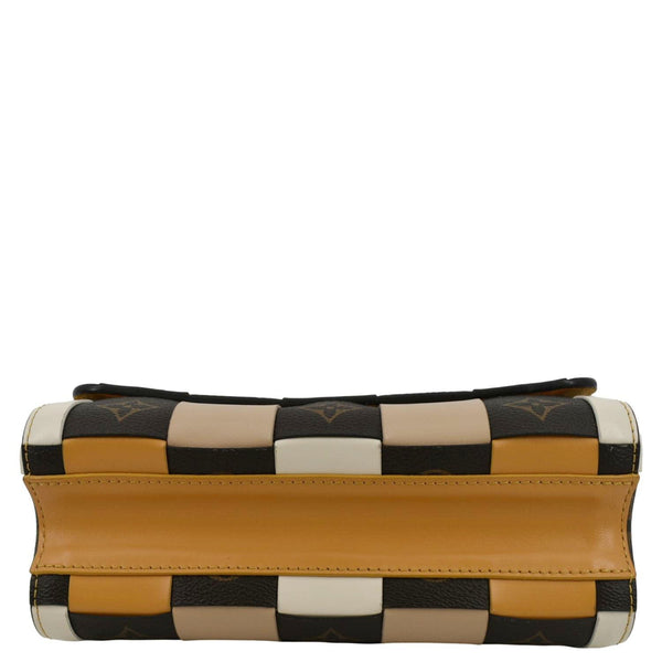 Louis Vuitton Twist MM Monogram Check Leather Shoulder Bag Orange