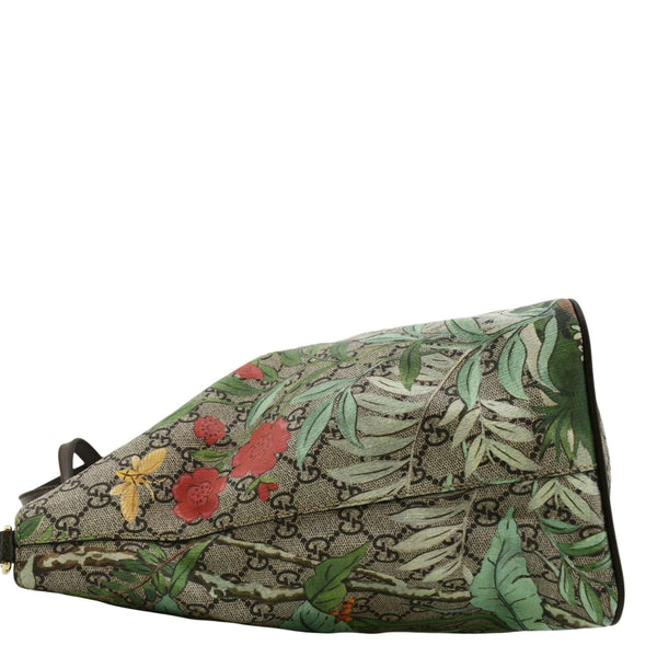 GUCCI Tian Print GG Supreme Canvas Tote Shoulder Bag Beige 453705