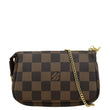 LOUIS VUITTON Mini Pochette Damier Ebene Accessoires Pouch Brown