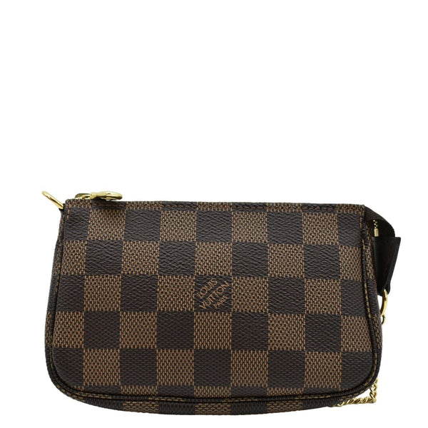 LOUIS VUITTON Mini Pochette Damier Ebene Accessoires Pouch Brown