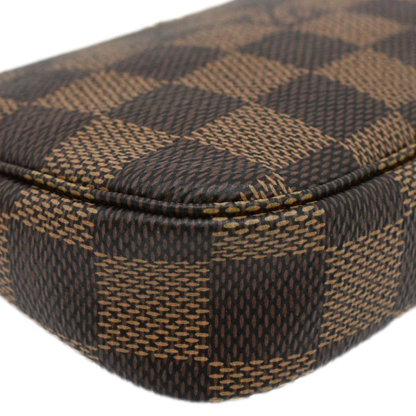 LOUIS VUITTON Mini Pochette Damier Ebene Accessoires Pouch Brown