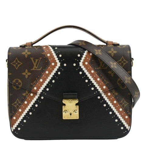 LOUIS VUITTON Metis Pochette Brogue Reverse Monogram Shoulder Bag Black