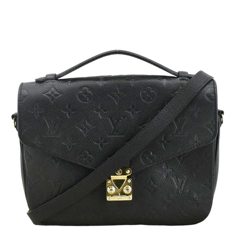 LOUIS VUITTON Metis Pochette Empreinte Leather Crossbody Bag Black