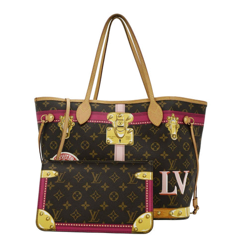 LOUIS VUITTON Neverfull MM Summer Trunk Monogram Canvas Shoulder Bag Brown