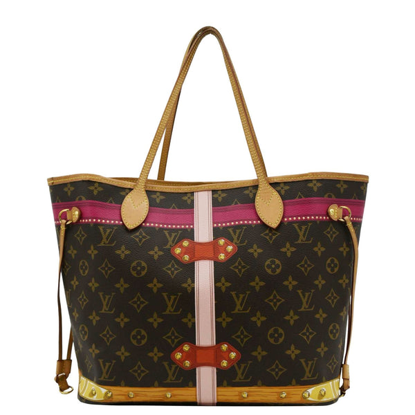 LOUIS VUITTON Neverfull MM Summer Trunk Monogram Canvas Shoulder Bag Brown