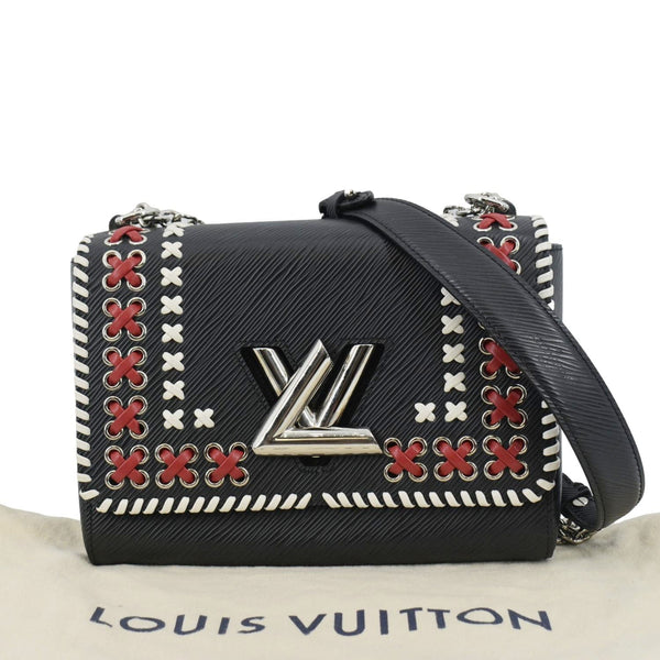 LOUIS VUITTON Twist Whipstitch MM Epi Leather Shoulder Bag Black
