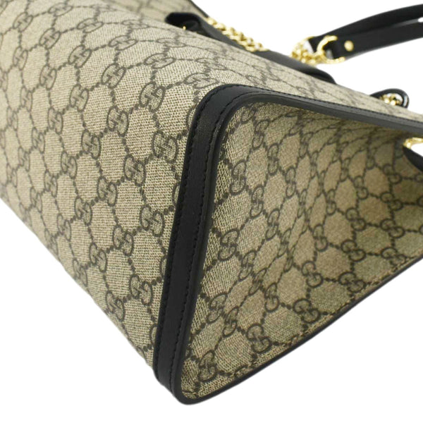 GUCCI Padlock Medium GG Supreme Canvas Shoulder Bag Beige 479197