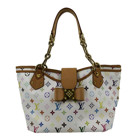 LOUIS VUITTON Annie MM Multicolor Monogram Canvas Shoulder Bag White
