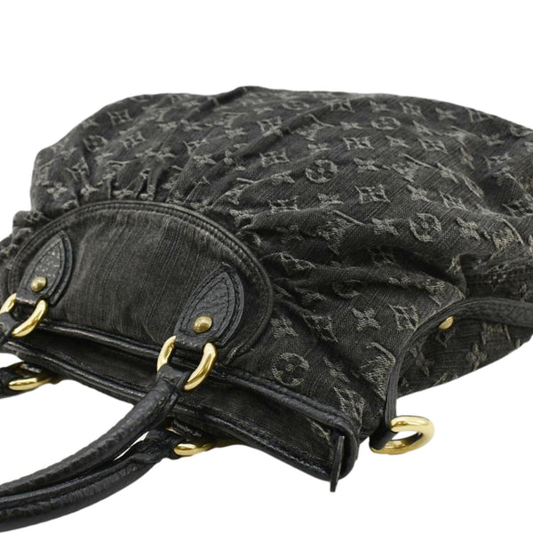 LOUIS VUITTON Neo Cabby MM Monogram Denim Hobo Bag Black