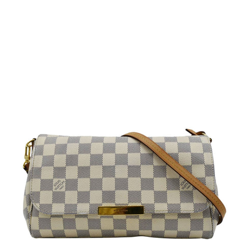 LOUIS VUITTON Favorite MM Damier Azur Crossbody Bag White