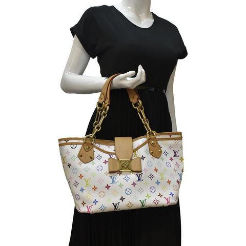 LOUIS VUITTON Annie MM Multicolor Monogram Canvas Shoulder Bag White