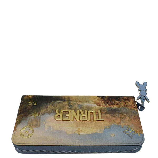 LOUIS VUITTON Turner Print Canvas Zippy Wallet Blue