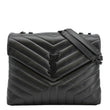 YVES SAINT LAURENT Loulou Medium Quilted Leather Crossbody Bag Black