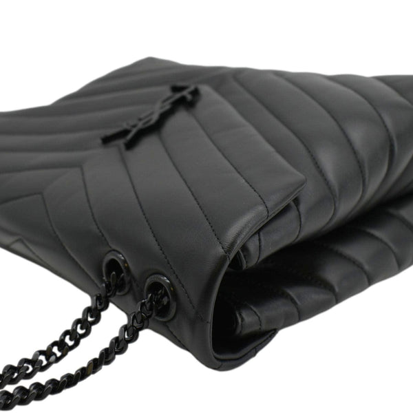 YVES SAINT LAURENT Loulou Medium Quilted Leather Crossbody Bag Black