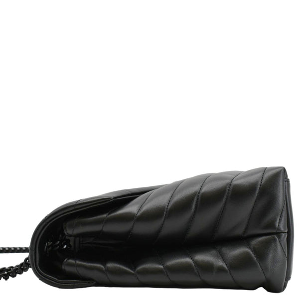 YVES SAINT LAURENT Loulou Medium Quilted Leather Crossbody Bag Black