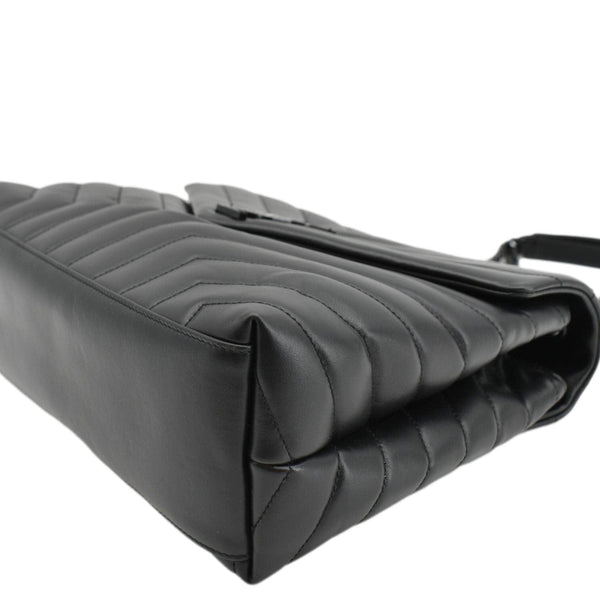 YVES SAINT LAURENT Loulou Medium Quilted Leather Crossbody Bag Black