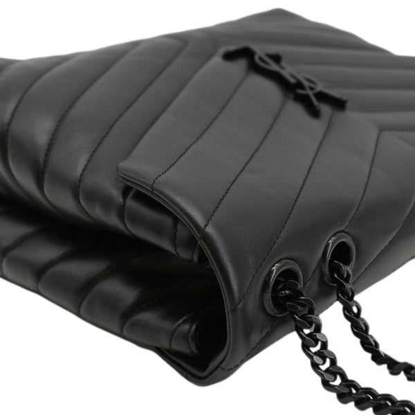 YVES SAINT LAURENT Loulou Medium Quilted Leather Crossbody Bag Black