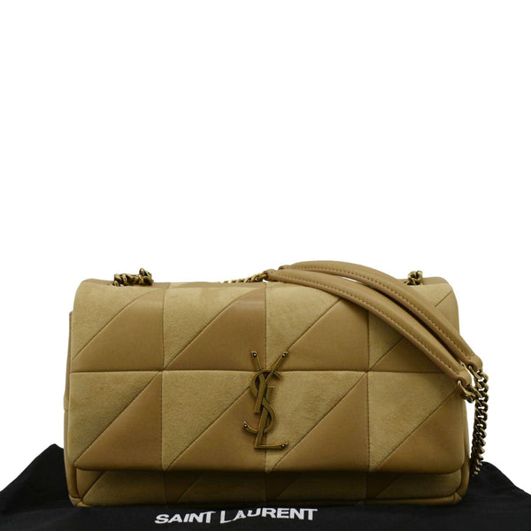 YVES SAINT LAURENT Jamie Suede Leather Shoulder Bag Cream