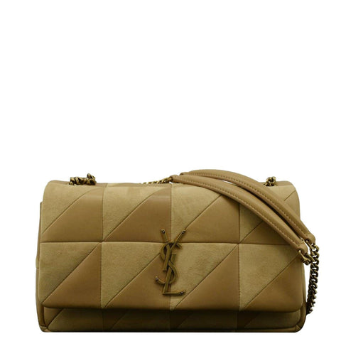 YVES SAINT LAURENT Jamie Suede Leather Shoulder Bag Cream