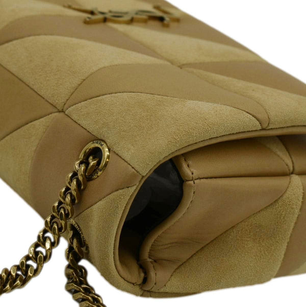 YVES SAINT LAURENT Jamie Suede Leather Shoulder Bag Cream