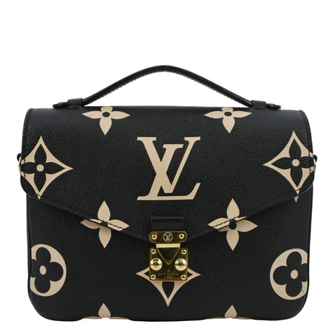 LOUIS VUITTON Metis Pochette Bicolor Empreinte Leather Crossbody Bag Black