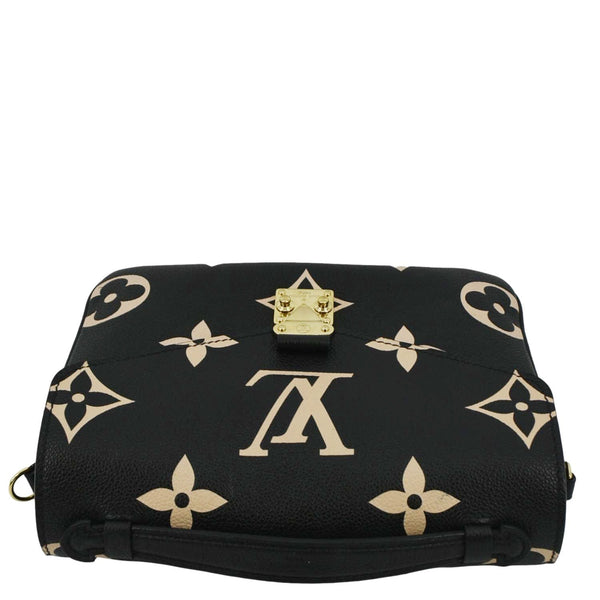 LOUIS VUITTON Metis Pochette Bicolor Empreinte Leather Crossbody Bag Black