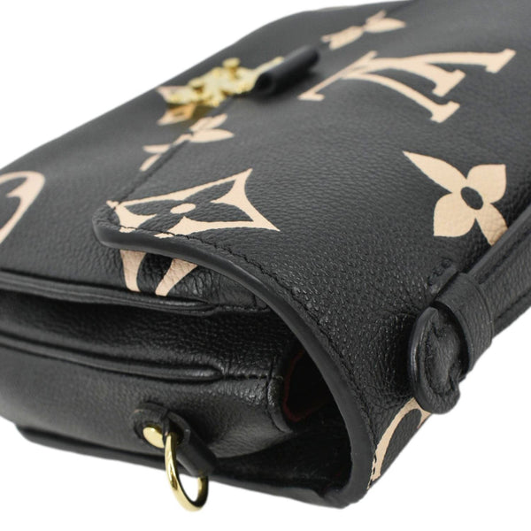 LOUIS VUITTON Metis Pochette Bicolor Empreinte Leather Crossbody Bag Black