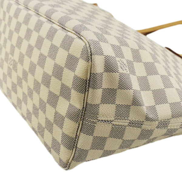 LOUIS VUITTON Neverfull MM Damier Azur Shoulder Bag White