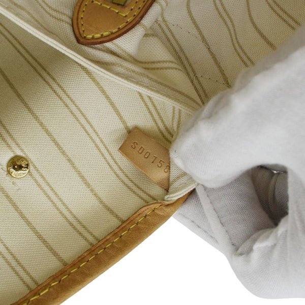 LOUIS VUITTON Neverfull MM Damier Azur Shoulder Bag White