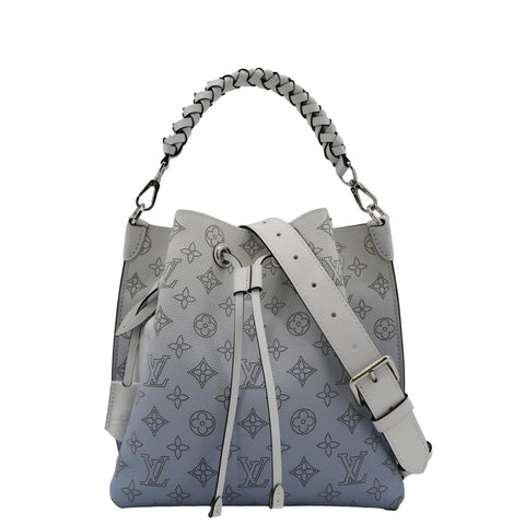LOUIS VUITTON Muria Mahina Perforated Leather Shoulder Bag Light Blue