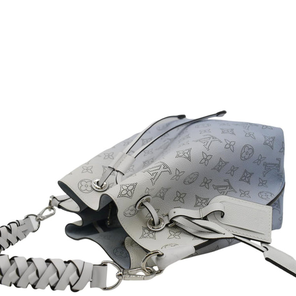 LOUIS VUITTON Muria Mahina Perforated Leather Shoulder Bag Light Blue