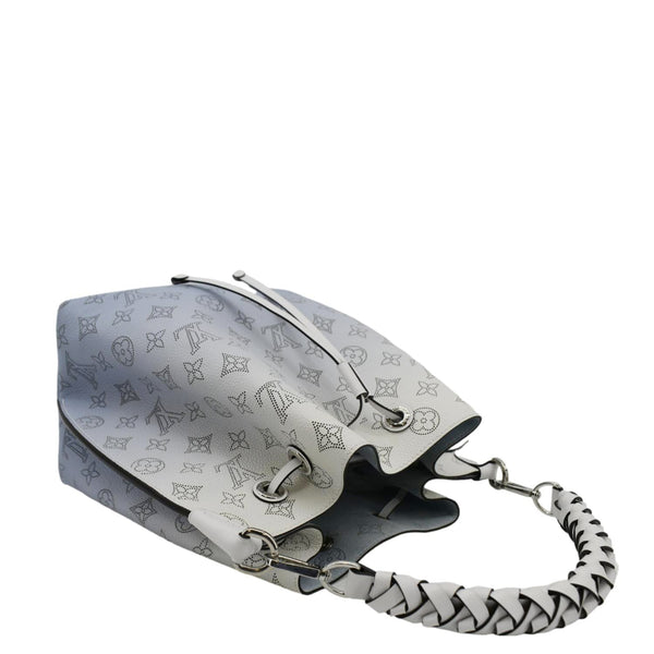 LOUIS VUITTON Muria Mahina Perforated Leather Shoulder Bag Light Blue