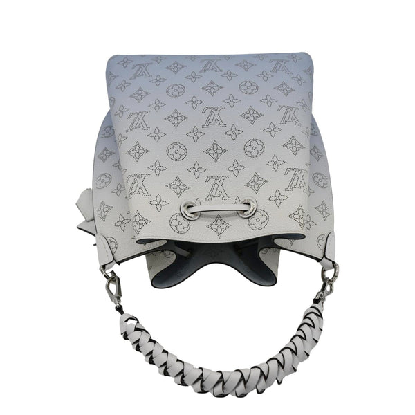 LOUIS VUITTON Muria Mahina Perforated Leather Shoulder Bag Light Blue