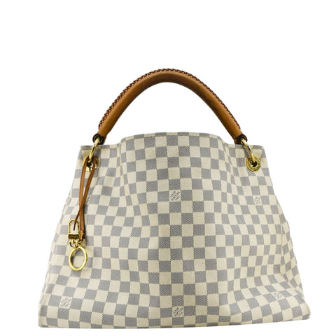 LOUIS VUITTON Artsy MM Damier Azur Hobo Bag White