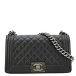CHANEL Boy Flap Medium Quilted Leather Shoulder Bag Black