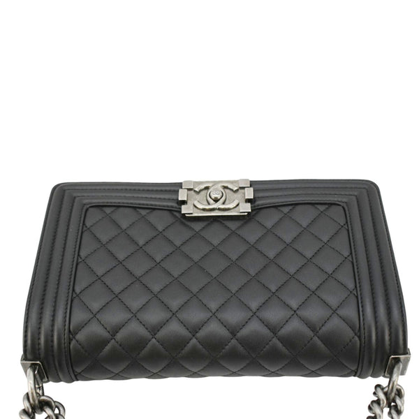 CHANEL Boy Flap Medium Quilted Leather Shoulder Bag Black