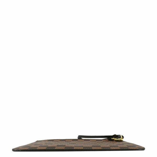 LOUIS VUITTON Neverfull Damier Ebene Pochette Wristlet Pouch Brown