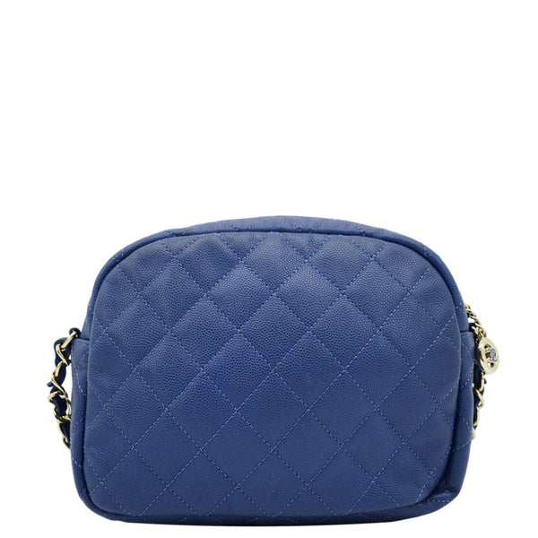 CHANEL CC Day Camera Small Caviar Leather Crossbody Bag Blue