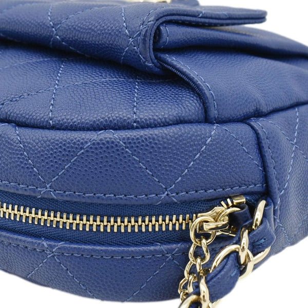 CHANEL CC Day Camera Small Caviar Leather Crossbody Bag Blue