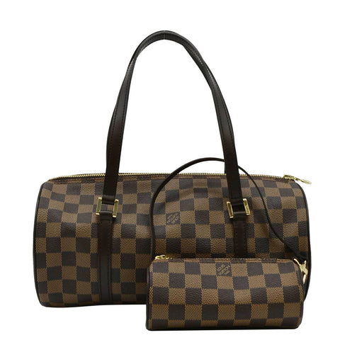 LOUIS VUITTON Papillon Damier Ebene Shoulder Bag Brown