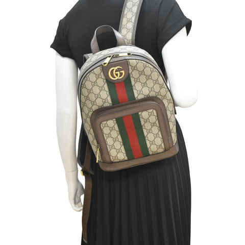 GUCCI Ophidia Small GG Supreme Canvas Backpack Beige 547965