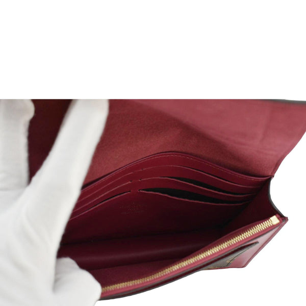 LOUIS VUITTON Flore Monogram Canvas Chain Wallet Fuchsia