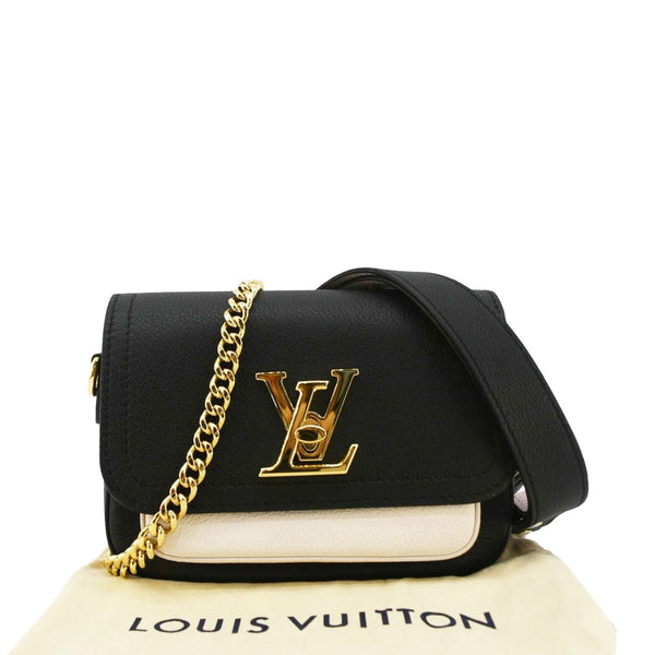 LOUIS VUITTON Lockme Tender Grained Calfskin Leather Shoulder Bag Black