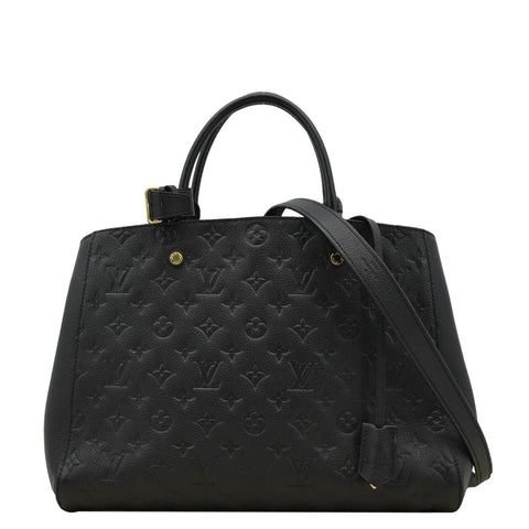 LOUIS VUITTON Montaigne MM Monogram Empreinte Shoulder Bag Black