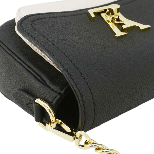 LOUIS VUITTON Lockme Tender Grained Calfskin Leather Shoulder Bag Black