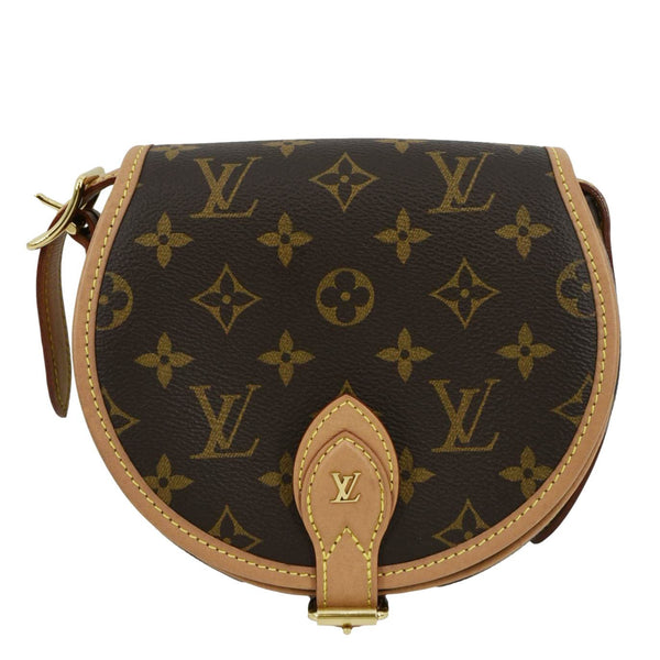 LOUIS VUITTON Tambourin Monogram Canvas Crossbody Bag Brown