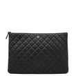 CHANEL Classic O-Case Caviar Leather Zip Pouch Black