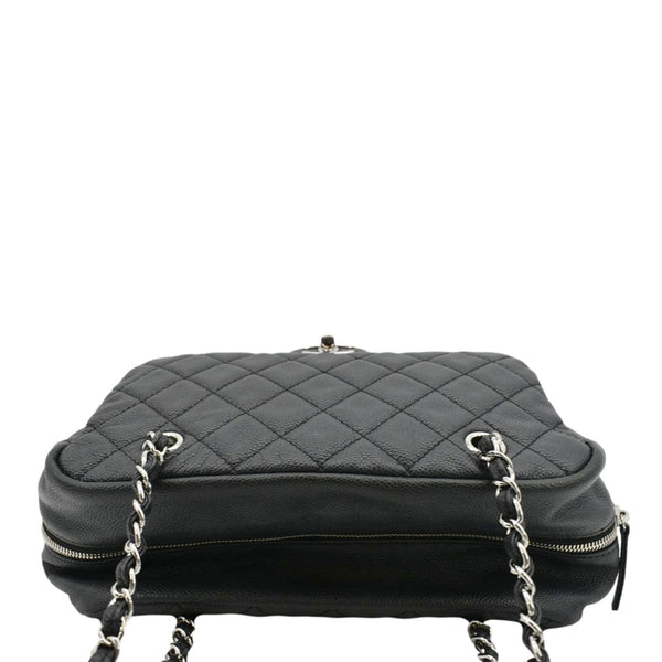 CHANEL Camera Quilted Caviar Leather Shoulder Bag Black